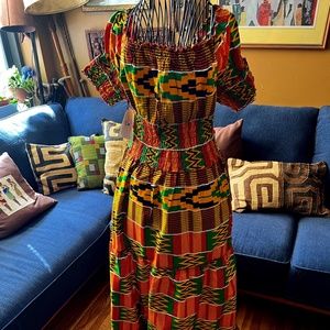 Ghanaian kente Print Dress (Medium)